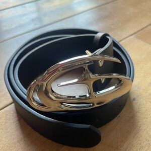 Black Belt with Silver Buckle